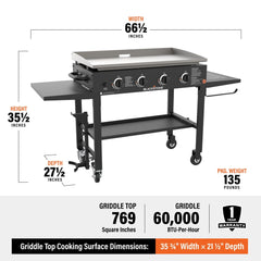Original 36in Griddle Cooking Station W/Cutting Board
